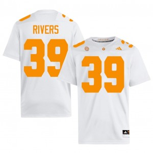 White Darryl Rivers #39 Volunteers Jersey | Men High School Football Moisture Wicking Stitched 70105388