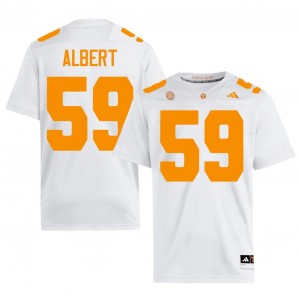 White Dereon Albert #59 Volunteers Jersey | Men High School Football Moisture Wicking Stitched 53418504