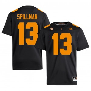Tennessee Volunteers Edwin Spillman #13 Black Jersey | Genuine Stitch NCAA Football Men Apparel 40963127