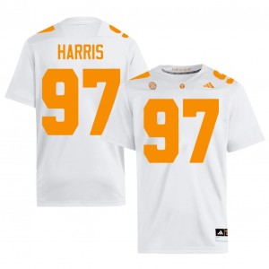 #97 Hezekiah Harris UT Volunteers White Jersey | Authentic Stitched Men Player Football Gear 18891105