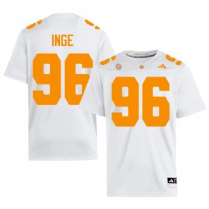 White Isaiah Inge #96 Volunteers Jersey | Men High School Football Fresh Stitched 41023984