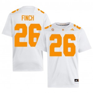White JJ Finch #26 Volunteers Jersey | Men High School Football Moisture Wicking Stitched 91087354