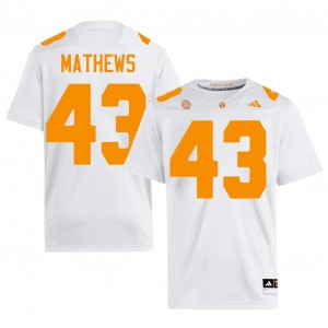 Elite Thread Jackson Mathews #43 Tennessee White Jersey | Men University Football Stitched Fan Gear 12559021