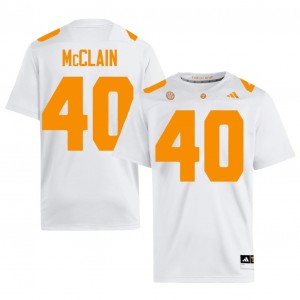 #40 KJ McClain UT Volunteers White Jersey | Elite Stitched Men Player Football Gear 74778057