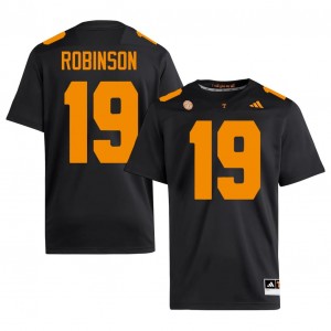 Black Nathan Robinson #19 Volunteers Jersey | Men High School Football Moisture Wicking Stitch 28639395