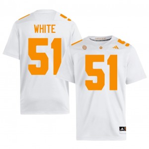 #51 TJ White UT Volunteers White Jersey | Classic Stitched Men Player Football Gear 15224355