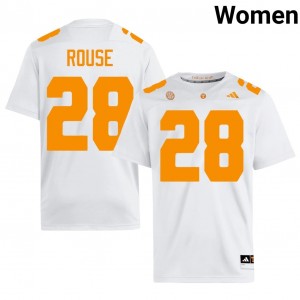 White Brayden Rouse #28 Volunteers Jersey | Women High School Football Licensed Stitched 57895841