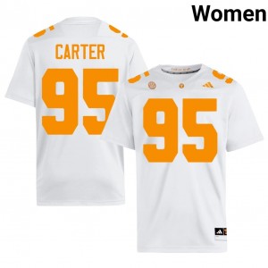 #95 Breeze Carter UT Volunteers White Jersey | Classic Stitched Women Player Football Gear 52459372