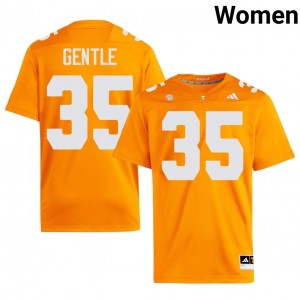 #35 Carson Gentle UT Volunteers Orange Jersey | Classic Embroidery Women Player Football Gear 12256408