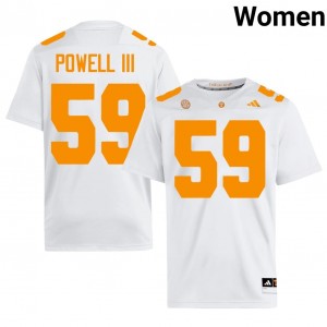 #59 Charlie Powell III UT Volunteers White Jersey | Authentic Stitched Women Player Football Gear 23286226