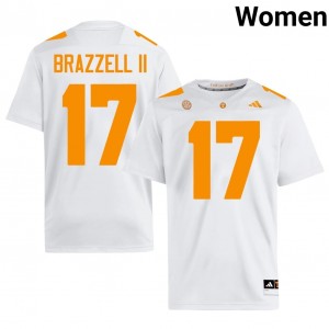 Top-Tier Chris Brazzell II #17 Vols White Jersey | Women University Football Stitched Fan Gear 67435492