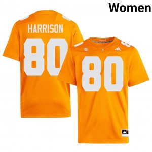 Tennessee Volunteers Cole Harrison #80 Orange Jersey | Genuine Embroidery NCAA Football Women Apparel 93092347