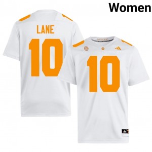 Elite Thread Dejuan Lane #10 Tennessee White Jersey | Women University Football Stitched Fan Gear 71518779