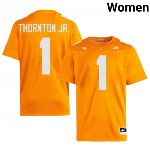 Tennessee Volunteers Dont'e Thornton Jr. #1 Orange Jersey | Genuine Embroidery NCAA Football Women Apparel 78480006