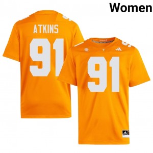 Doug Atkins #91 Tennessee Volunteers Jersey | Iconic Orange College Football Women Embroidery 89287942