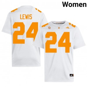 White Dylan Lewis #24 Volunteers Jersey | Women High School Football Fresh Stitched 44571756