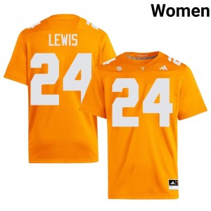 #24 Dylan Lewis UT Volunteers Orange Jersey | Alumni Embroidery Women Player Football Gear 72451693