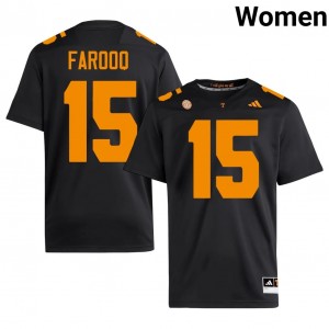 Tennessee Volunteers Edrees Farooq #15 Black Jersey | Pro Cut Stitch NCAA Football Women Apparel 97443054