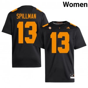 Top-Tier Edwin Spillman #13 Vols Black Jersey | Women University Football Swen Fan Gear 58692307