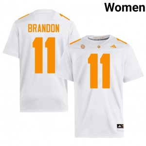 #11 Faizon Brandon UT Volunteers White Jersey | Authentic Stitched Women Player Football Gear 47040529