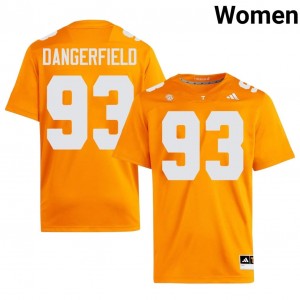 Orange Grady Dangerfield #93 Volunteers Jersey | Women High School Football Moisture Wicking Embroidery 94045762