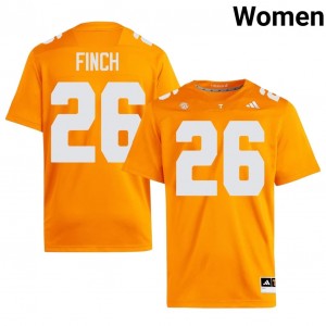 JJ Finch #26 Tennessee Volunteers Jersey | Iconic Orange College Football Women Embroidery 69331499