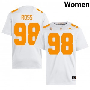 Officially Licensed Jackson Ross #98 Tennessee White Jersey | Women University Football Stitched Fan Gear 37513027