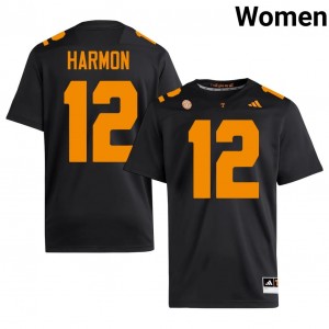 #12 Jaedon Harmon UT Volunteers Black Jersey | Alumni Stitch Women Player Football Gear 74082054