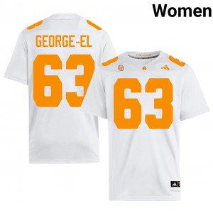Durable Jeremy George-El #63 Vols White Jersey | Women University Football Stitched Fan Gear 43490209
