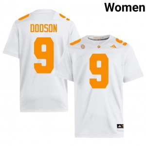 Tennessee Volunteers Joakim Dodson #9 White Jersey | Pro Cut Stitched NCAA Football Women Apparel 49858862