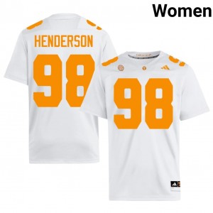 White John Henderson #98 Volunteers Jersey | Women High School Football Limited Stitched 10403594