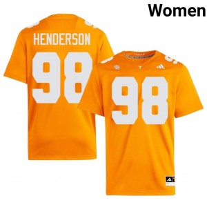 #98 John Henderson UT Volunteers Orange Jersey | Authentic Embroidery Women Player Football Gear 60640937