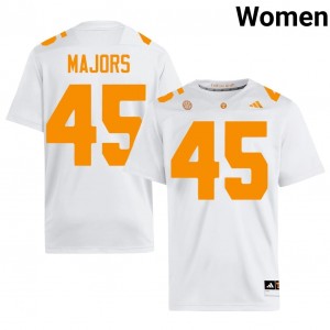 Durable Johnny Majors #45 Vols White Jersey | Women University Football Stitched Fan Gear 48092039