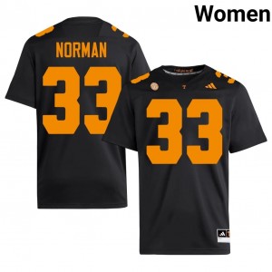 #33 Jordan Norman UT Volunteers Black Jersey | Authentic Stitch Women Player Football Gear 10996364