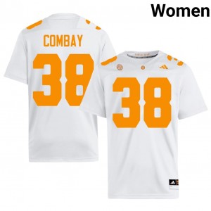 White Jowell Combay #38 Volunteers Jersey | Women High School Football Fresh Stitched 61995326