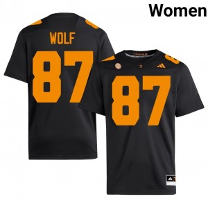 Black Luca Wolf #87 Volunteers Jersey | Women High School Football Limited Swen 21723698