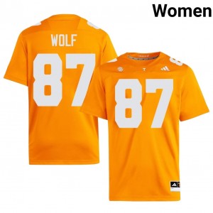 Vols Luca Wolf #87 Orange Jersey | Premium Embroidery NCAA Football Women Apparel 71604406