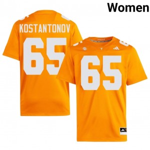 #65 Michael Kostantonov UT Volunteers Orange Jersey | Elite Embroidery Women Player Football Gear 31724535
