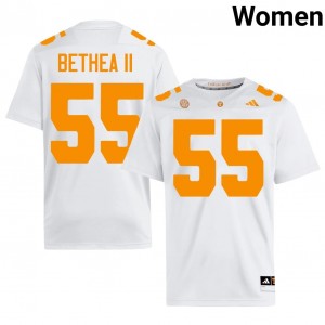 White Mike Bethea II #55 Volunteers Jersey | Women High School Football Moisture Wicking Stitched 85570578