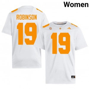 Nathan Robinson #19 Tennessee Volunteers Jersey | Iconic White College Football Women Stitched 38030997