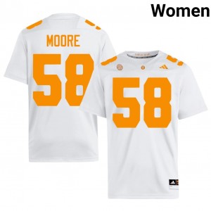White Nic Moore #58 Volunteers Jersey | Women High School Football Fresh Stitched 71610547