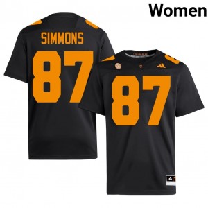 #87 Nuk Simmons UT Volunteers Black Jersey | Alumni Stitch Women Player Football Gear 28158928
