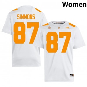 Vols Nuk Simmons #87 White Jersey | Essential Stitched NCAA Football Women Apparel 85152854