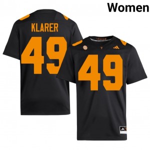 Black Rudy Klarer #49 Volunteers Jersey | Women High School Football Moisture Wicking Stitch 27327515