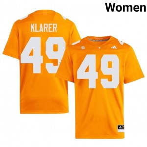Tennessee Volunteers Rudy Klarer #49 Orange Jersey | Pro Cut Embroidery NCAA Football Women Apparel 94877618