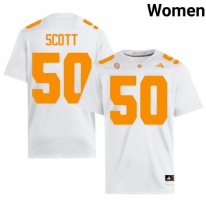 #50 Ryan Scott UT Volunteers White Jersey | Alumni Stitched Women Player Football Gear 11043481