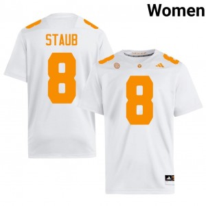 #8 Ryan Staub UT Volunteers White Jersey | Elite Stitched Women Player Football Gear 38838024