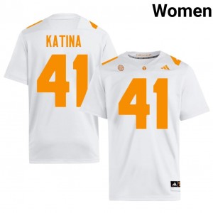 Durable Steele Katina #41 Vols White Jersey | Women University Football Stitched Fan Gear 29542618