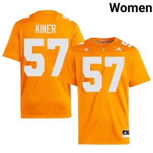Durable Steve Kiner #57 Vols Orange Jersey | Women University Football Embroidery Fan Gear 78648489