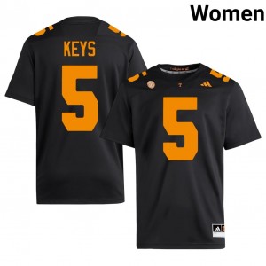 Elite Thread TK Keys #5 Tennessee Black Jersey | Women University Football Stitch Fan Gear 33435724
